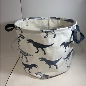 Childrens Baby Dinosaur Laundry Basket Collapsible Blue - White As Pictured